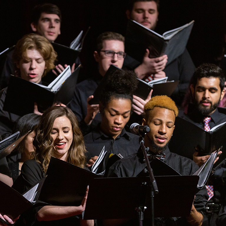 A choir sings